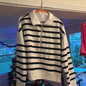 Frame heavy cotton half zip pullover size Small